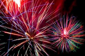 Fireworks in night sky