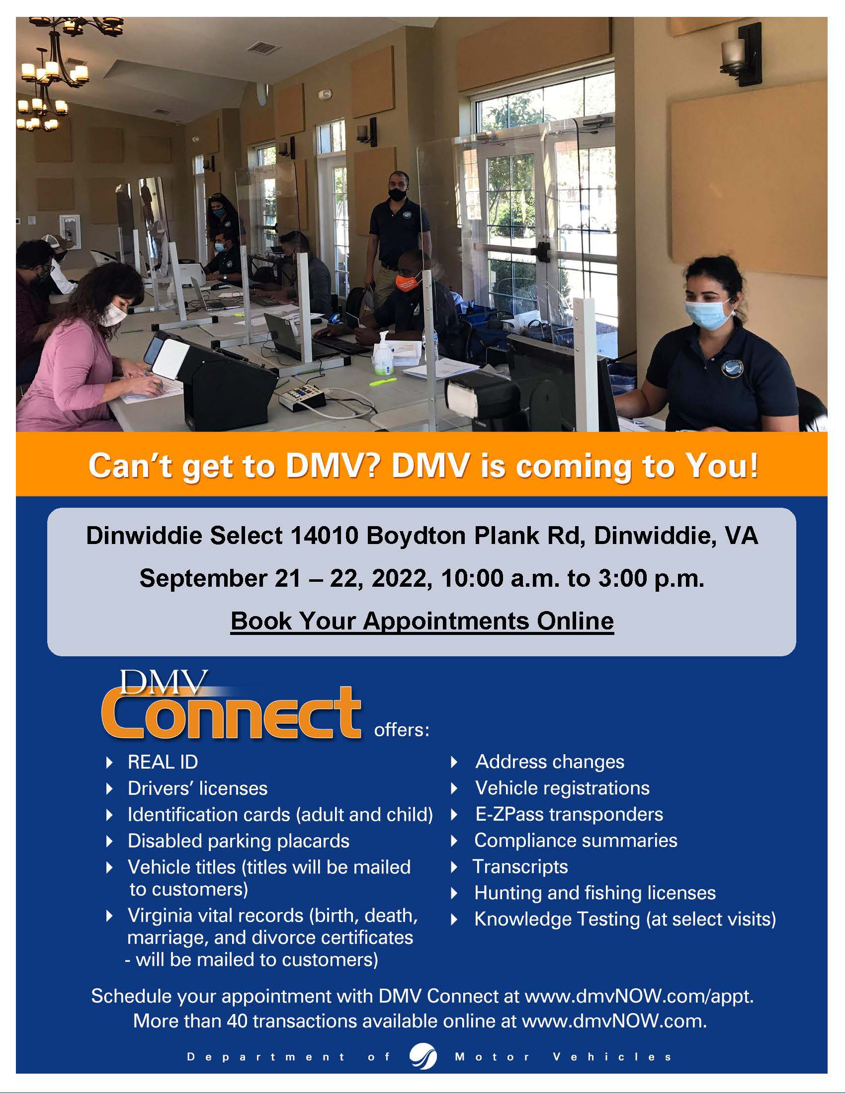 Dinwiddie DMV Connect Flyer